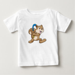 Camiseta Para Bebê Esquilo no hóquei de campo com Stick