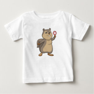 Camiseta Para Bebê Esquilo no Poker com batatas fritas