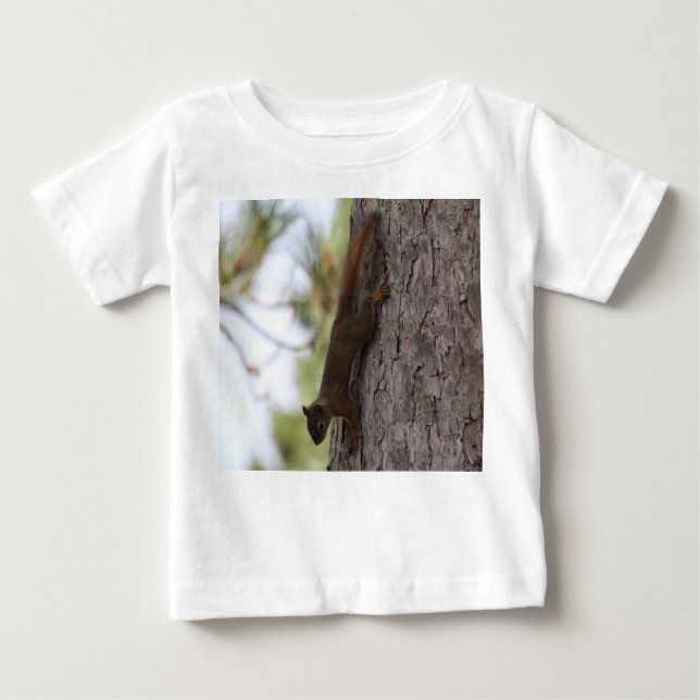 Camiseta Para Bebê Esquilo para baixo (Frente)