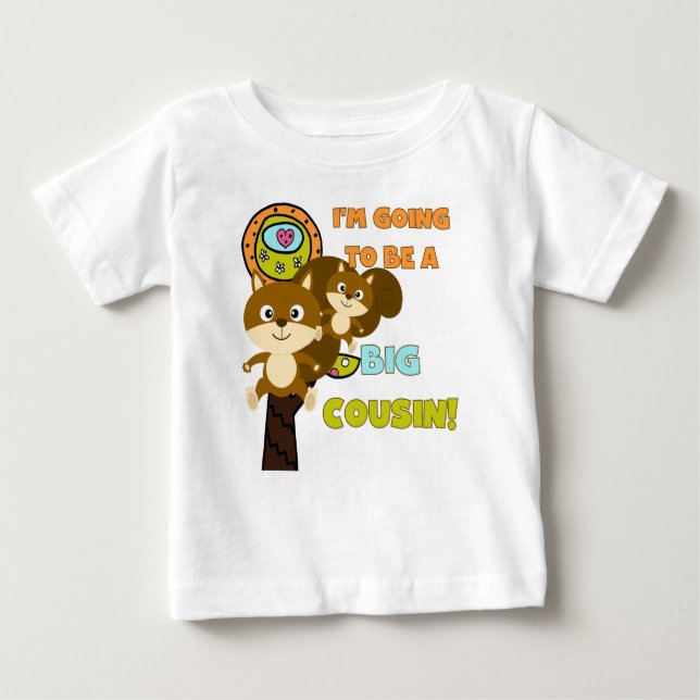 Camiseta Para Bebê Esquilos Futuro Grande Primo (Frente)