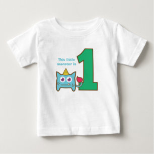 Camiseta Para Bebê Esse monstrinho está fazendo um ano, primeiro aniv