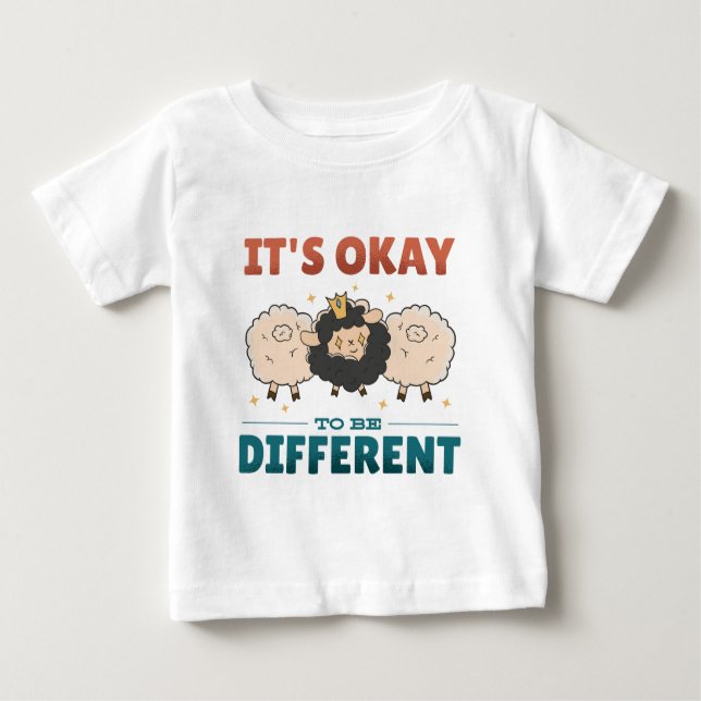 Camiseta Para Bebê Está bem ser diferente de convite (Frente)