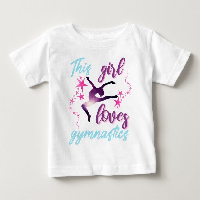 Camiseta Para Bebê Esta Menina Adora O Salto De Estrelas De Ginástica (Frente)