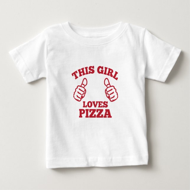 Camiseta Para Bebê Esta Menina Adora Pizza (Frente)