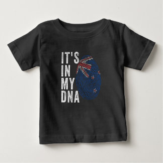 Camiseta Para Bebê Está no meu DNA - Sinalizador Nova Zelândia