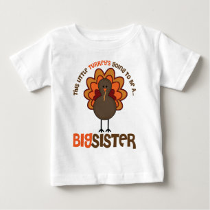 Camiseta Para Bebê Esta pequena Turquia vai ser uma Irmã Grande