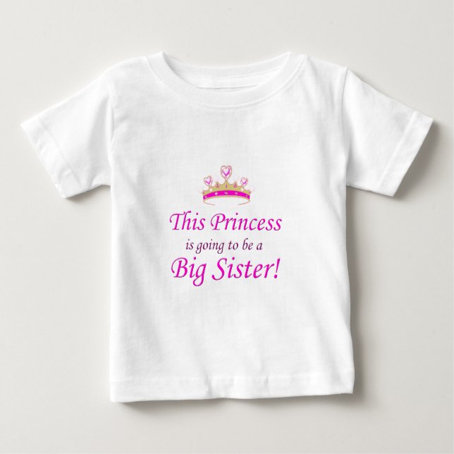 Camiseta Para Bebê Esta Princesa Pequena vai ser uma Irmã Grande! (Frente)