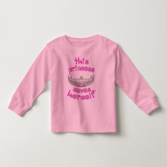 Camiseta Para Bebê Esta princesa Salvamento Ela mesma (Frente)