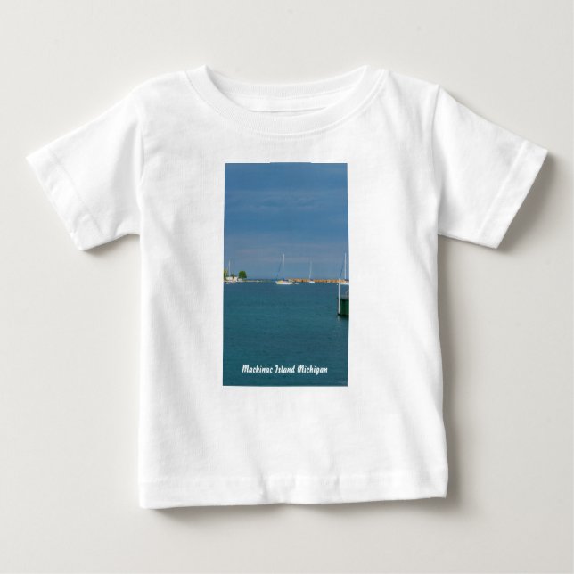 Camiseta Para Bebê Estacionado No Porto De Mackinac (Frente)