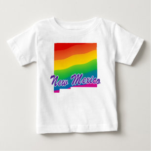 Camiseta Para Bebê Estado Arco-Íris Do Novo México