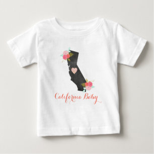 Camiseta Para Bebê Estado chique de Califórnia do monograma & bebé 