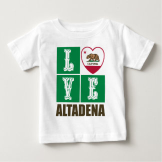 Camiseta Para Bebê Estado da Califórnia Flag Heart Altadena