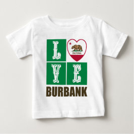 Camiseta Para Bebê Estado da Califórnia Flag Heart Burbank