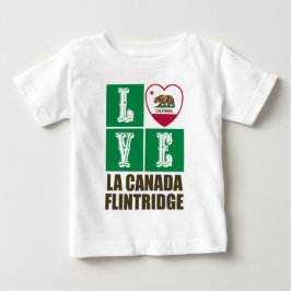 Camiseta Para Bebê Estado da Califórnia Flag Heart La Canada Flintrid
