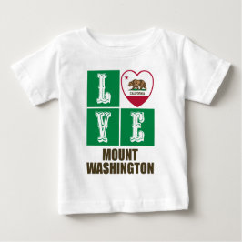 Camiseta Para Bebê Estado da Califórnia Sinalizador Heart Love Monte 