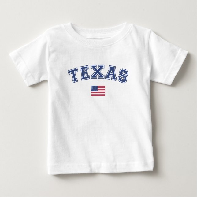Camiseta Para Bebê Estado do Texas USA Flag (Frente)
