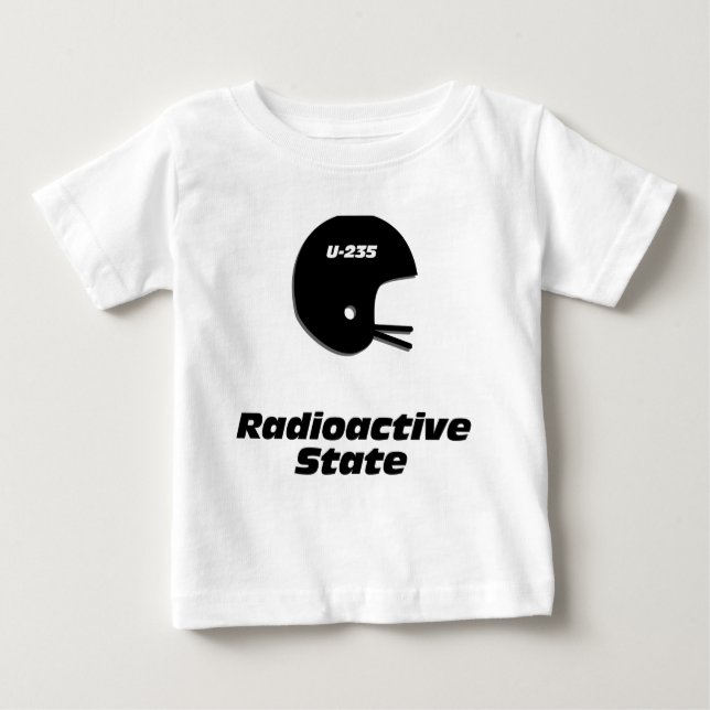 Camiseta Para Bebê Estado Radioativo do Capacete de Futebol (Frente)