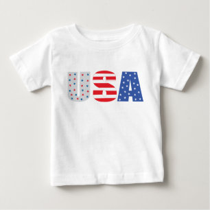 Camiseta Para Bebê Estados Unidos: Estrelas Stripes América Vermelho