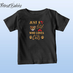 Camiseta Para Bebê Estampa de Animal Leopardo Só uma Garota que Ama G