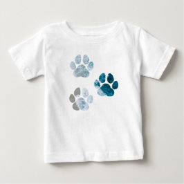 Camiseta Para Bebê Estampas de pata de cão - Ondas de praia e areia