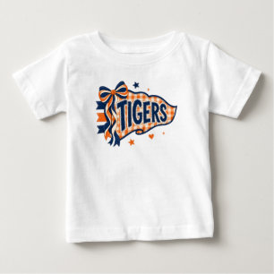 Camiseta Para Bebê Estandarte de Arco do Dia de Jogo dos Tigres Laran