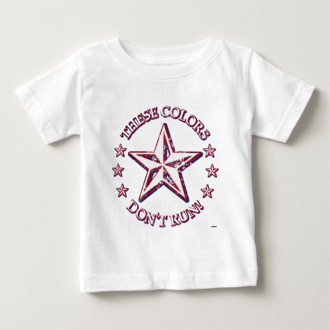 Camiseta Para Bebê Estas cores não correm! Estrela (Frente)
