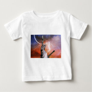 Camiseta Para Bebê Estátua da Liberdade Relampejando.