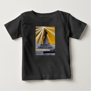 Camiseta Para Bebê Estátua da Liberdade Tocha & Marinha dos EUA Segun