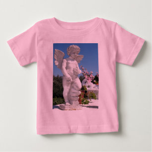 Camiseta Para Bebê Estátua De Anjo A Rosa