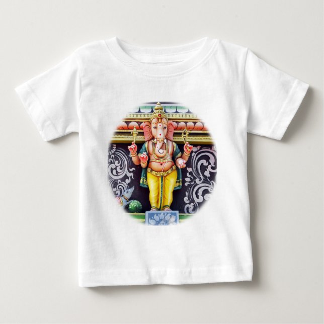 Camiseta Para Bebê Estátua de Deus Ganesha (Frente)
