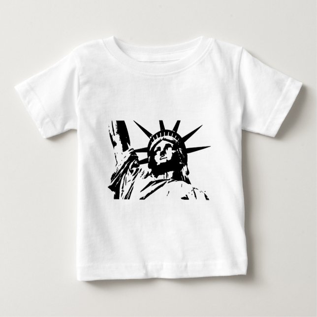 Camiseta Para Bebê Estátua de pop Art da Liberdade (Frente)