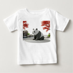 Camiseta Para Bebê Estátua Mágica de Panda Despertando no Jardim Zen