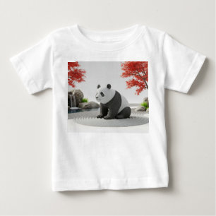 Camiseta Para Bebê Estátua Mágica de Panda Despertando no Jardim Zen