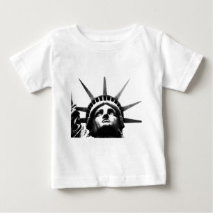 Camiseta Para Bebê Estátua Negra e Branca da Liberdade