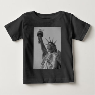 Camiseta Para Bebê Estátua Negra e Branca do Nova Iorque da Liberdade