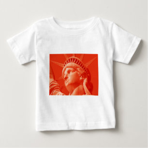 Camiseta Para Bebê Estátua Vermelha da Liberdade