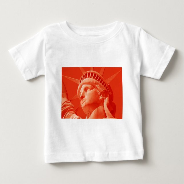 Camiseta Para Bebê Estátua Vermelha da Liberdade (Frente)