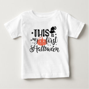 Camiseta Para Bebê Este é o meu primeiro bebezinho de abóbora