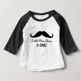 Camiseta Para Bebê Este Homem Pequeno é um, bigode com nome