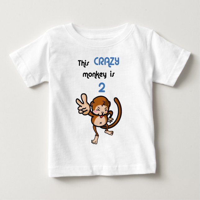 Camiseta Para Bebê Este Macaco Louco é 2 (Frente)
