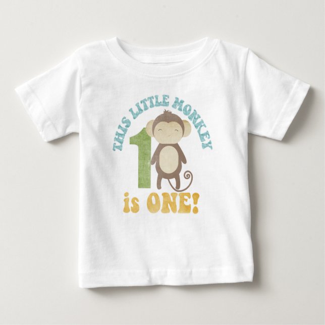 Camiseta Para Bebê Este macaco pequeno (Frente)