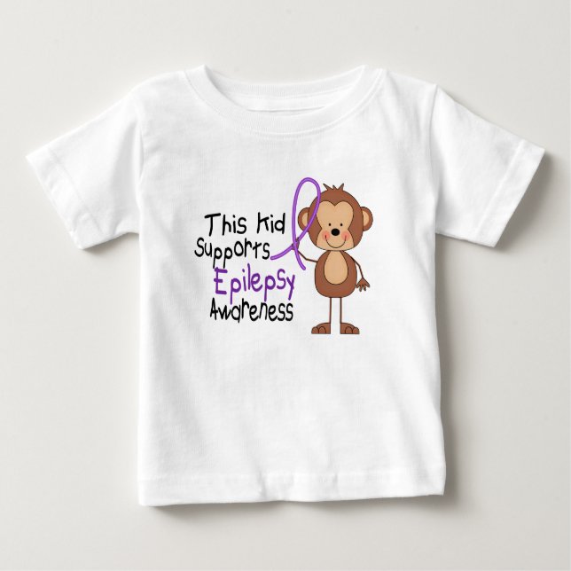 Camiseta Para Bebê Este miúdo apoia a consciência da epilepsia (Frente)