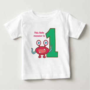 Camiseta Para Bebê Este monstro pequeno é um, primeiro aniversário