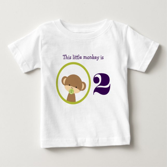 Camiseta Para Bebê Este Pequeno Aniversário Do Macaco (Frente)