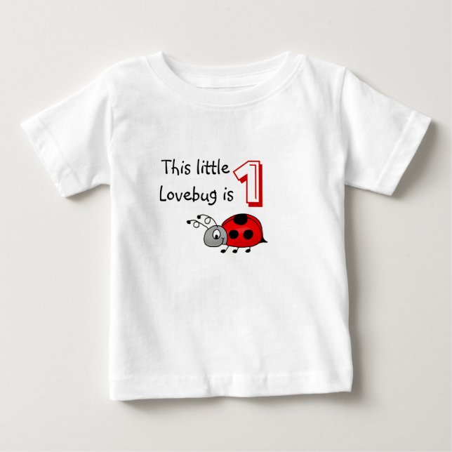Camiseta Para Bebê Este pequeno Lovebug é 1 (Frente)