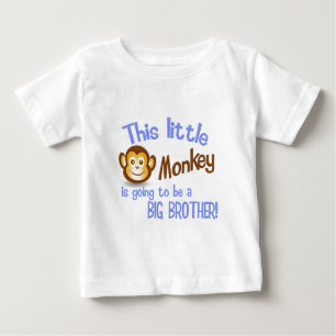 Camiseta Para Bebê Este Pequeno Macaco vai ser um IRMÃO GRANDE!