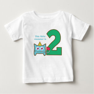Camiseta Para Bebê Este pequeno monstro tem dois anos, 2º aniversário