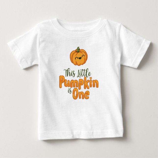 Camiseta Para Bebê Este pequeno Pumpkin é um! (Frente)