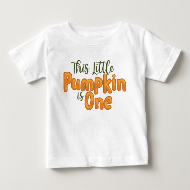 Camiseta Para Bebê Este pequeno Pumpkin é um (Frente)