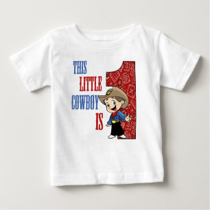 Camiseta Para Bebê Este VAQUEIRO pequeno é 1 T do ANIVERSÁRIO